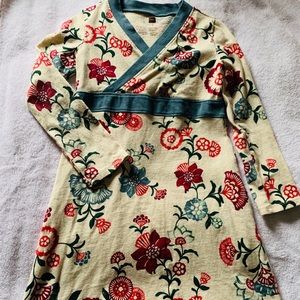 Tea Collection floral cotton wrap dress size 6 perfect for a holiday party